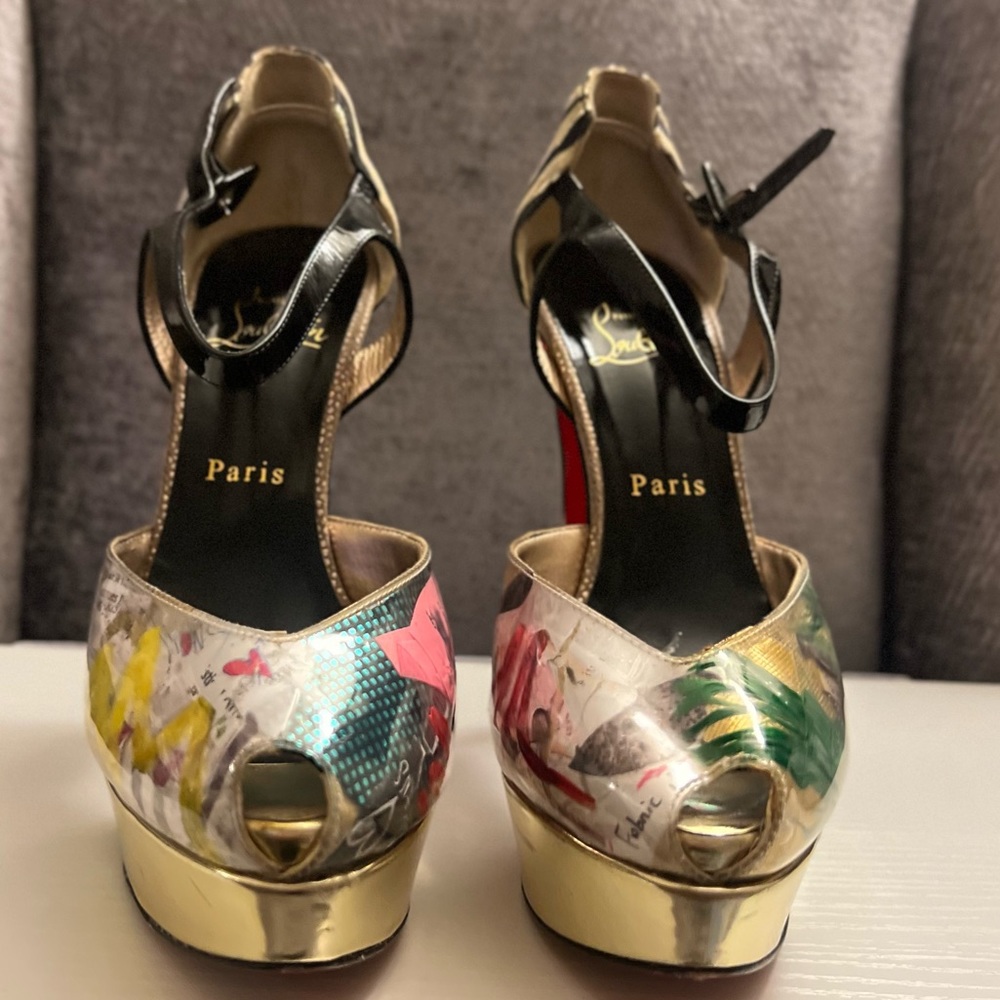 Christian Louboutin platform zebra heels multicolor each design is different - Picture 2 of 5